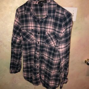 pink and navy flannel